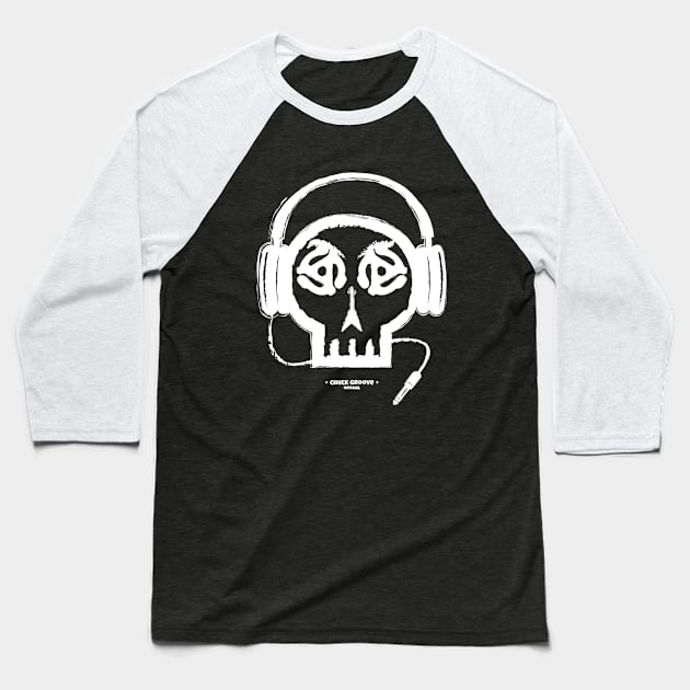 Give me Vinyl or Give me Death! White Baseball T-Shirt by Chuck Groove